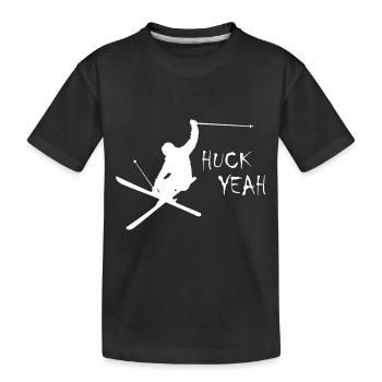 Huck Yeah Skiing - Kids' Premium Organic T-Shirt - black - Front