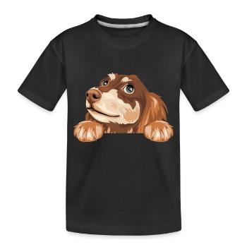 Teckel rêveur - T-shirt bio Premium Enfant - noir - Devant