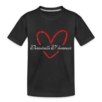 Brautjungfer Rotes Herz Glitzer - Kinder Premium Bio T-Shirt - Schwarz - Vorne