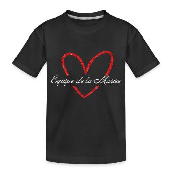 Rotes Glitzer Herz Braut Team - Kinder Premium Bio T-Shirt - Schwarz - Vorne