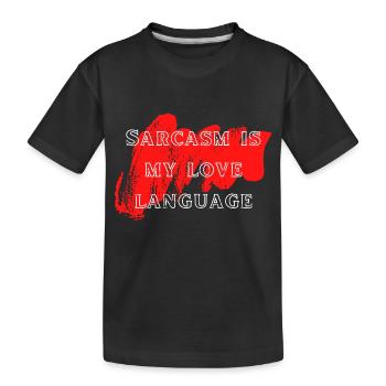 Sarcasme Amour Langage - T-shirt bio Premium Enfant - noir - Devant