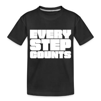 Jeder Schritt zählt - Kinder Premium Bio T-Shirt - Schwarz - Vorne