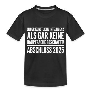Abi Shirt 25 - Kinder Premium Bio T-Shirt - Schwarz - Vorne