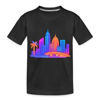 skyline city stadt - Kinder Premium Bio T-Shirt - Schwarz - Vorne