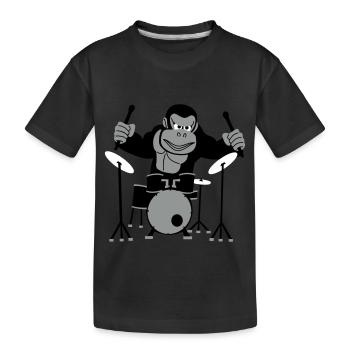 Gorilla Drummer - T-shirt bio Premium Enfant - noir - Devant