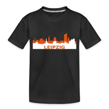 Skyline de Leipzig - T-shirt bio Premium Enfant - noir - Devant