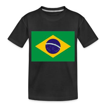 Brazil flag banner - Kids' Premium Organic T-Shirt - black - Front