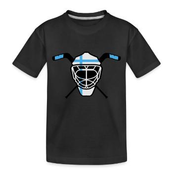 Hockey Goalie Mask Finland - Kids' Premium Organic T-Shirt - black - Front