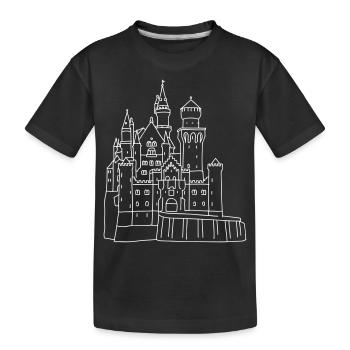 Schloss Neuschwanstein - Kinder Premium Bio T-Shirt - Schwarz - Vorne