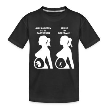GESCHENK BABYBAUCH GEBOREN volleyball beachvolleyb - Kinder Premium Bio T-Shirt - Schwarz - Vorne