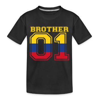 frère frère 01 roi Colombie - T-shirt bio Premium Enfant - noir - Devant