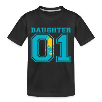 Daughter daughter queen 01 Kazakhstan - Kids' Premium Organic T-Shirt - black - Front