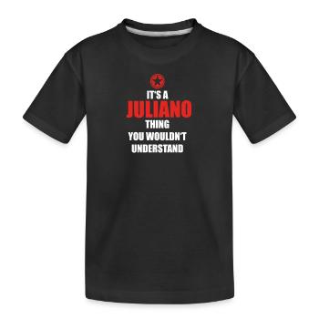 Cadeau il sa chose anniversaire comprendre JULIANO - T-shirt bio Premium Enfant - noir - Devant