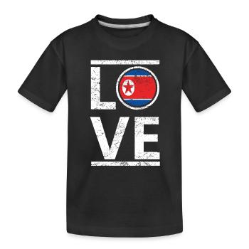 roots love heimat herkunft queen Nordkorea - Kinder Premium Bio T-Shirt - Schwarz - Vorne