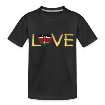 Love Roots Home Country Home Pride Kenya png - Kids' Premium Organic T-Shirt - black - Front