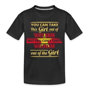 Geschenk aus koenigin 01 liebe herkunft girl VIETN - Kinder Premium Bio T-Shirt - Schwarz - Vorne