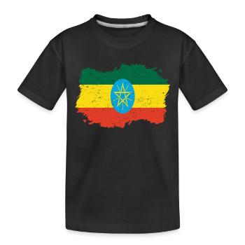 Roots Roots drapeau pays d'origine Ethiopie Png - T-shirt bio Premium Enfant - noir - Devant