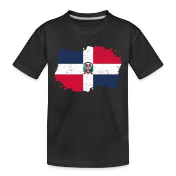 indigène Drapeau Roots Roots Re dominicaine - T-shirt bio Premium Enfant - noir - Devant