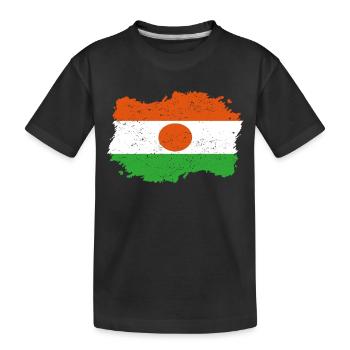 Roots Accueil drapeau Niger .png - T-shirt bio Premium Enfant - noir - Devant