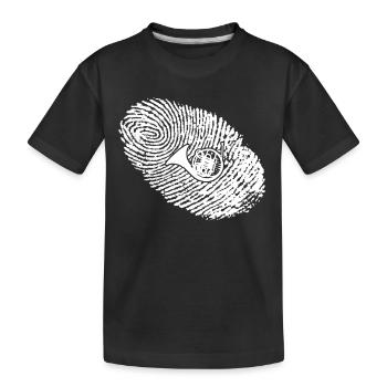 fingerabdruck dna dns geschenk horn waldhorn - Kinder Premium Bio T-Shirt - Schwarz - Vorne