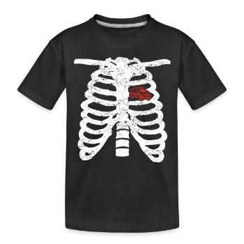 Herz Skelett heart love krankenwagen ambulanz png - Kinder Premium Bio T-Shirt - Schwarz - Vorne