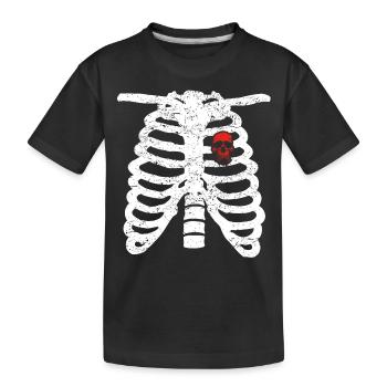 amour coeur squelettique coeur rock motard crâne du crâne - T-shirt bio Premium Enfant - noir - Devant