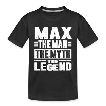 Max - Kinder Premium Bio T-Shirt - Schwarz - Vorne