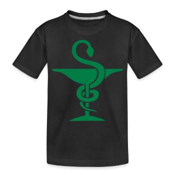 apotheker Tasse Hygieia apotheke - Kinder Premium Bio T-Shirt - Schwarz - Vorne