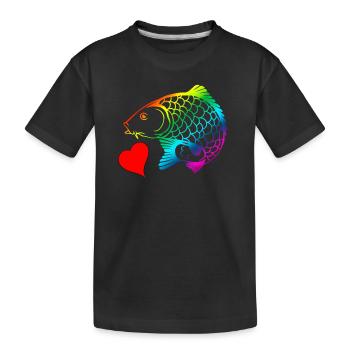 Rainbow Carp - Kids' Premium Organic T-Shirt - black - Front