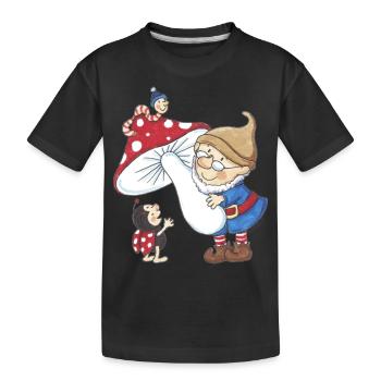 Wichtel_04 - Kinder Premium Bio T-Shirt - Schwarz - Vorne