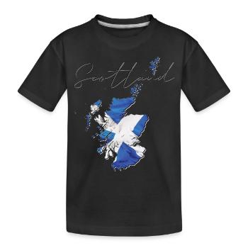 Scotland Flag in Scotland Map EN - Kids' Premium Organic T-Shirt - black - Front