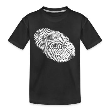 fingerabdruck dna dns geschenk schach koenig - Kinder Premium Bio T-Shirt - Schwarz - Vorne