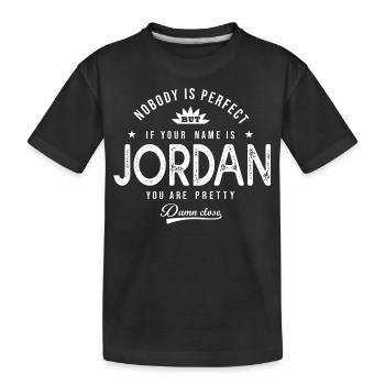 Jordan cadeau shirt personnalisé prénom jordan - T-shirt bio Premium Enfant - noir - Devant