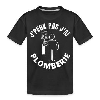 j peux pas j ai plomberie - T-shirt bio Premium Enfant - noir - Devant