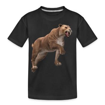 Saber-toothed tiger - Kids' Premium Organic T-Shirt - black - Front