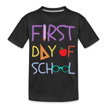 Erster Schultag DESIGN - Kinder Premium Bio T-Shirt - Schwarz - Vorne