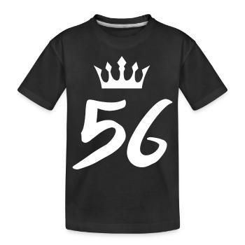 56 Zahl Krone - Kinder Premium Bio T-Shirt - Schwarz - Vorne