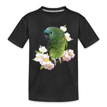 L’amazone à front bleu - T-shirt bio Premium Enfant - noir - Devant