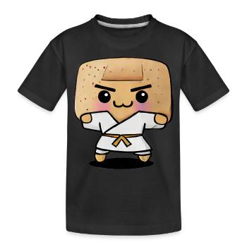 Karate Toast - Kinder Premium Bio T-Shirt - Schwarz - Vorne