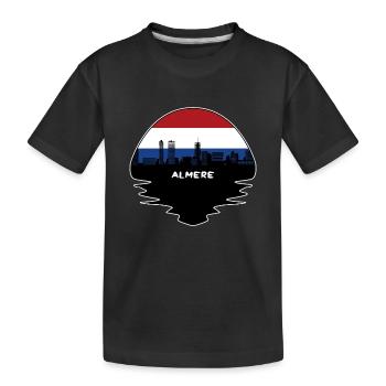 Almere Niederlande Flagge Skyline Silhouette Travel - Kinder Premium Bio T-Shirt - Schwarz - Vorne