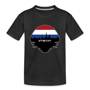 Utrecht Pays-Bas Flag Skyline Silhouette Voyage - T-shirt bio Premium Enfant - noir - Devant