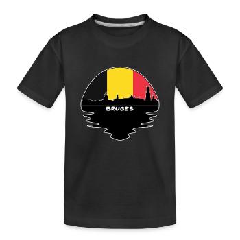 Bruges Belgique Drapeau Skyline Voyage Silhouette - T-shirt bio Premium Enfant - noir - Devant