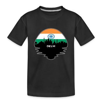Delhi Inde Flag Skyline Silhouette Voyage - T-shirt bio Premium Enfant - noir - Devant