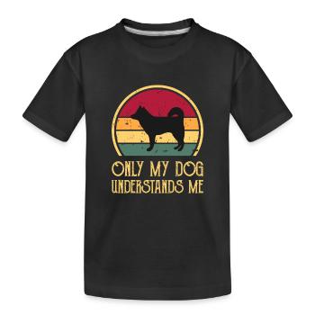 Alaskan Klee Kai Dog Lover Silhouette Retro Sunset - T-shirt bio Premium Enfant - noir - Devant