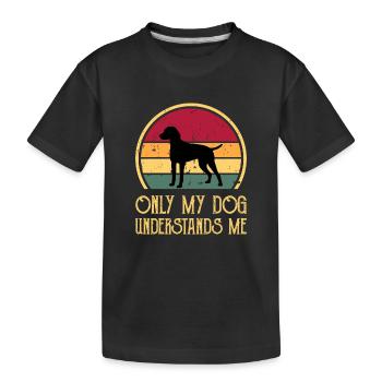 Braque D Auvergne Chien Amour Silhouette Rétro Coucher de Soleil - T-shirt bio Premium Enfant - noir - Devant