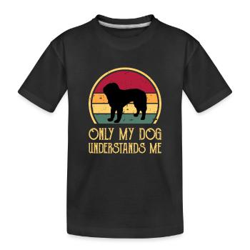 Bosniaque Chien à poil grossier Silhouette Rétro - T-shirt bio Premium Enfant - noir - Devant