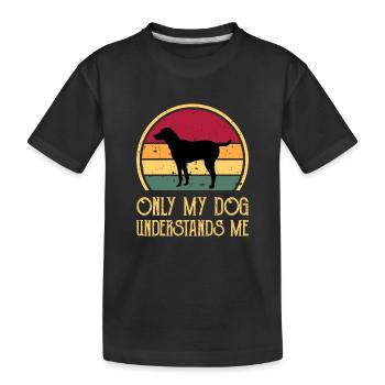 Black And Tan Virginia Foxhound Dog Silhouette - Kids' Premium Organic T-Shirt - black - Front