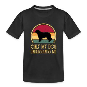 Catalan Sheepdog Dog Lover Silhouette Retro Sunset - Kids' Premium Organic T-Shirt - black - Front