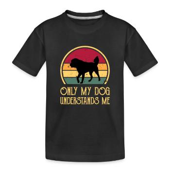 Chien de berger de l’Himalaya Silhouette Rétro Coucher de soleil - T-shirt bio Premium Enfant - noir - Devant