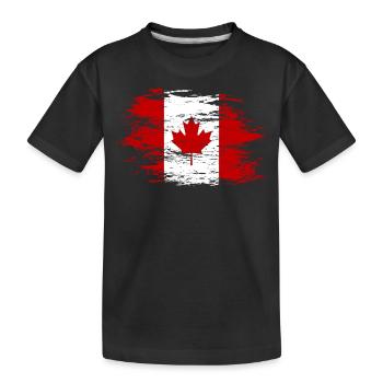 Drapeau du Canada utilisé - T-shirt bio Premium Enfant - noir - Devant